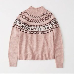 Abercrombie Intarsia Logo Neck Sweater NWOT